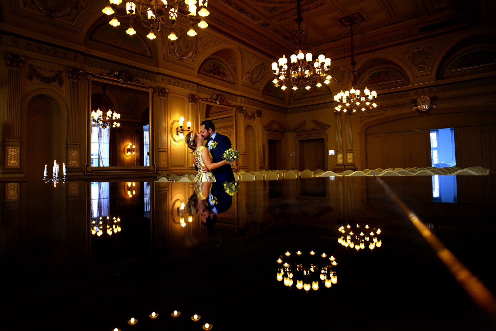 Intimate Yellow Wedding Heidelberg Castle in Germany. Martina Campolo Photography