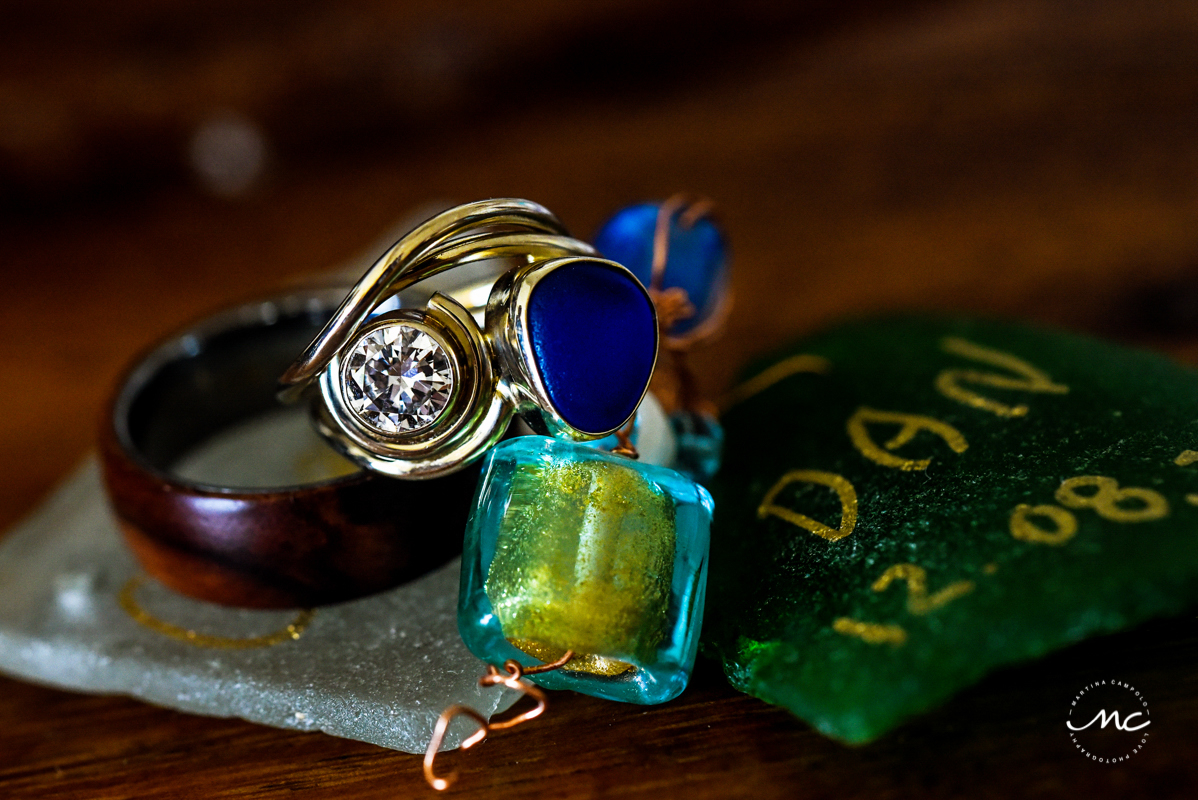 Ring Shot at Blue Diamond Riviera Maya Wedding in Mexico. Martina Campolo Photography