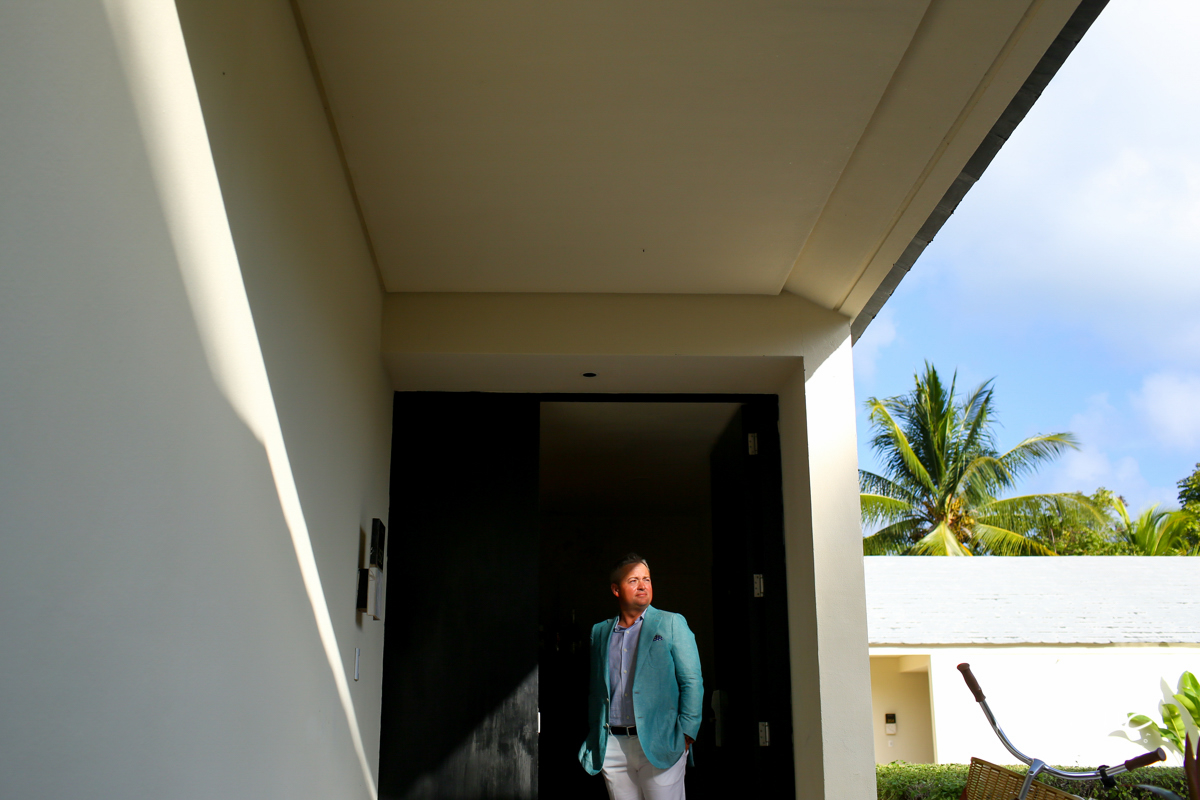 Groom at Blue Diamond Luxury Boutique Hotel Wedding in Mexico. Martina Campolo Photography