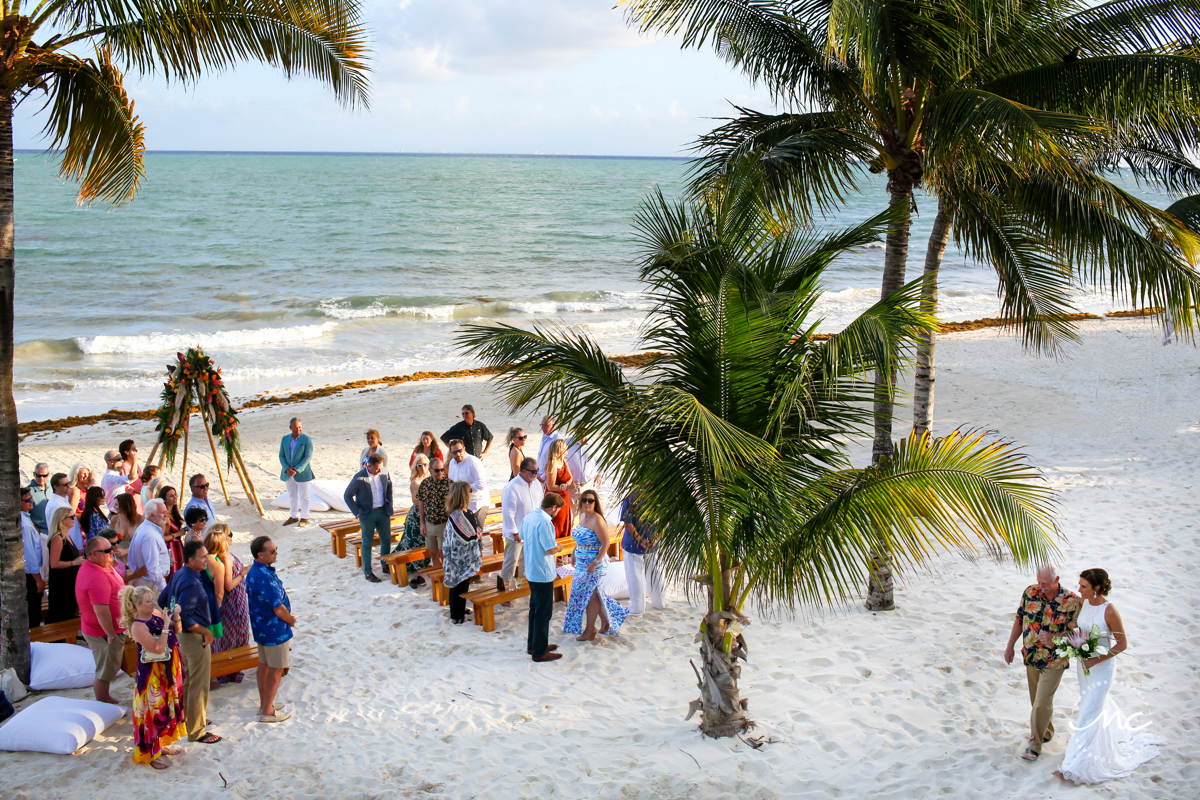 Here comes the bride. Blue Diamond Riviera Maya Wedding Mexico Martina Campolo Photography