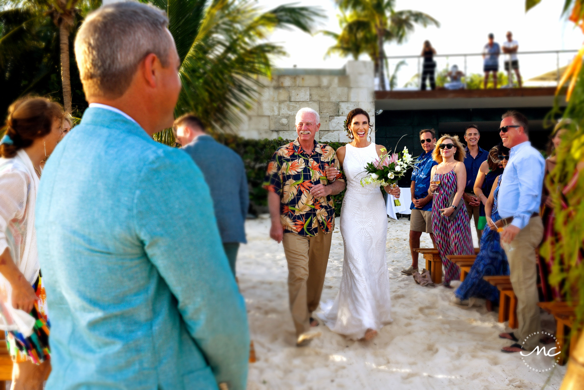 Here comes the bride. Blue Diamond Riviera Maya Wedding Mexico Martina Campolo Photography