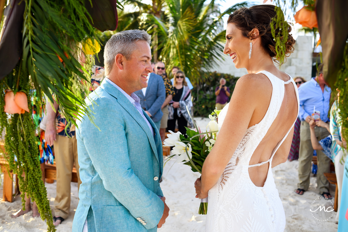 Intimate Blue Diamond Riviera Maya Beach Wedding in Mexico. Martina Campolo Photography