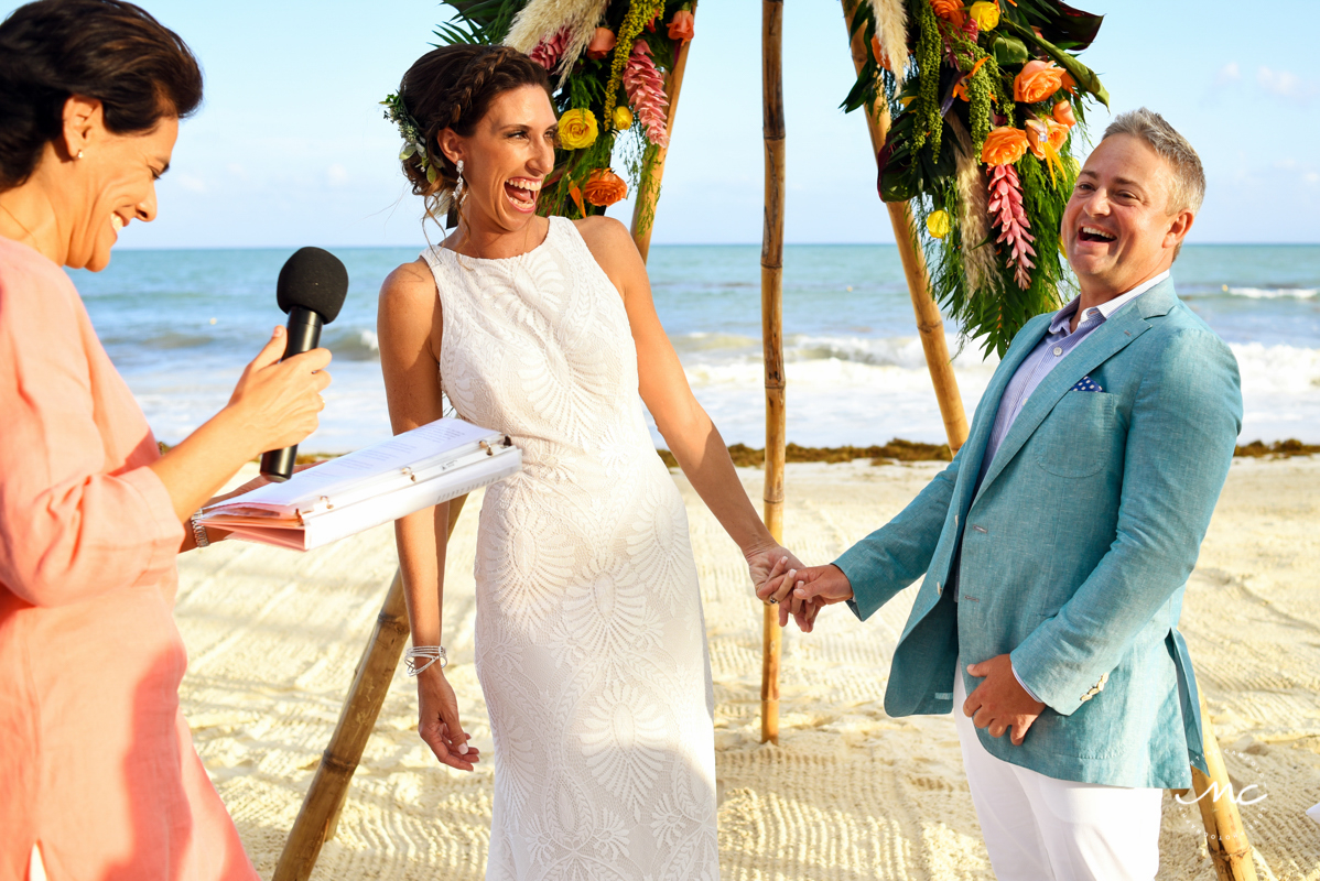 Intimate Blue Diamond Riviera Maya Beach Wedding in Mexico. Martina Campolo Photography