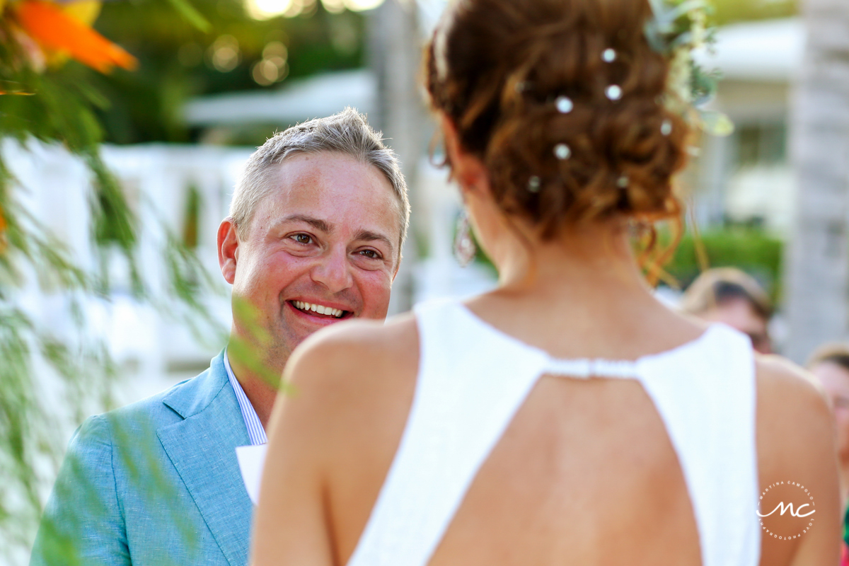 Vows at Blue Diamond Riviera Maya Beach Wedding in Mexico. Martina Campolo Photography