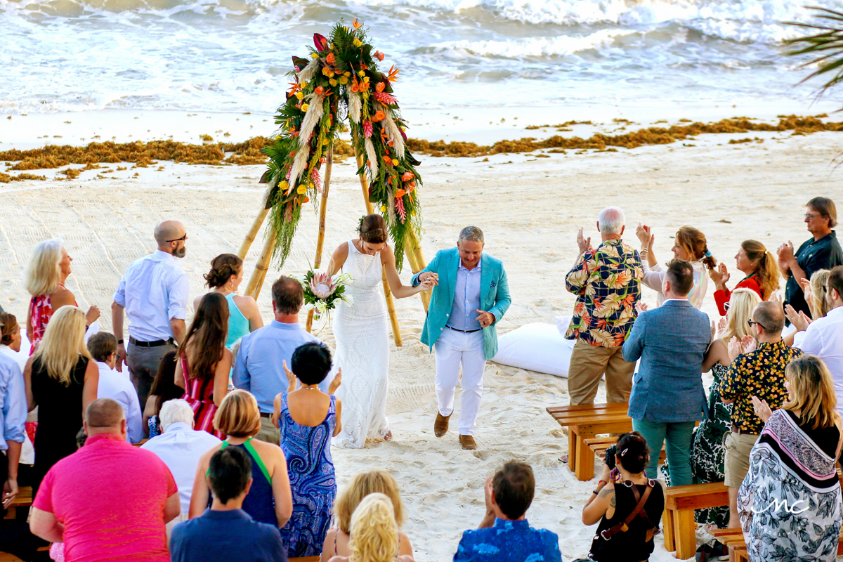 Intimate Blue Diamond Riviera Maya Beach Wedding in Mexico. Martina Campolo Photography