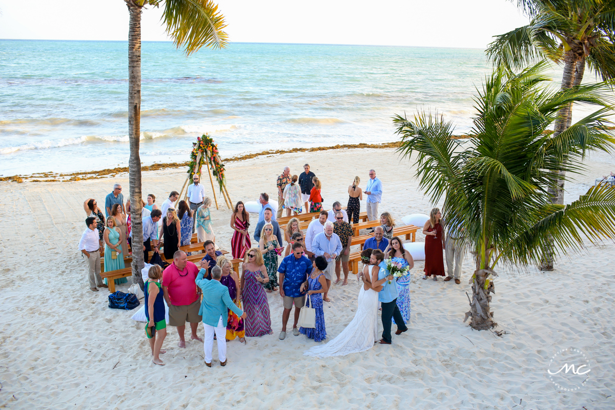 Intimate Blue Diamond Riviera Maya Beach Wedding in Mexico. Martina Campolo Photography