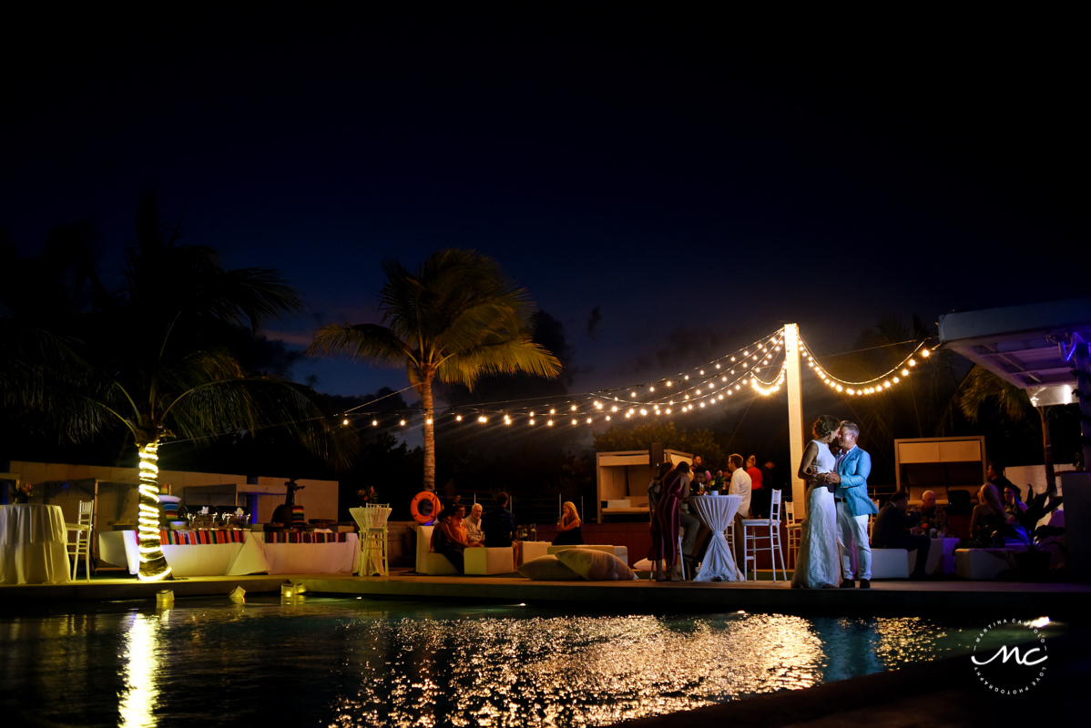 Bride & groom first dance at Blue Diamond Riviera Maya, Mexico. Martina Campolo Photography