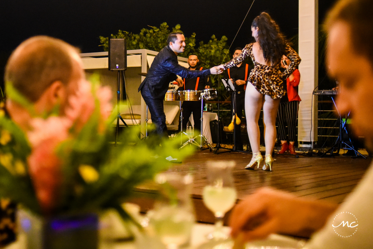 Wedding reception entertainment at Blue Diamond Riviera Maya, Mexico. Martina Campolo Photography