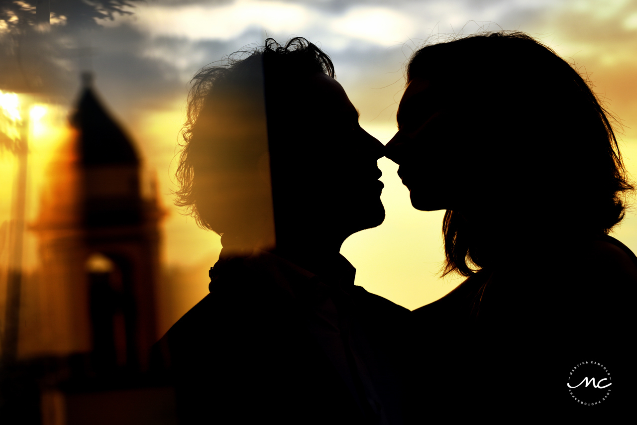 Couples silhouettes. Castello di Trisobbio Italy. Martina Campolo Photography