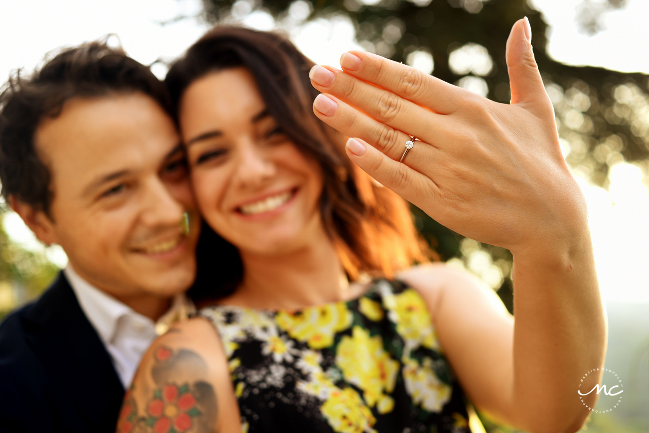 He put a ring on it. Castello di Trisobbio Engagement Session. Martina Campolo Photography