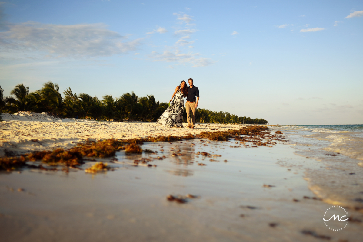 Couple beach portraits by Martina Campolo Riviera Maya Wedding Photography