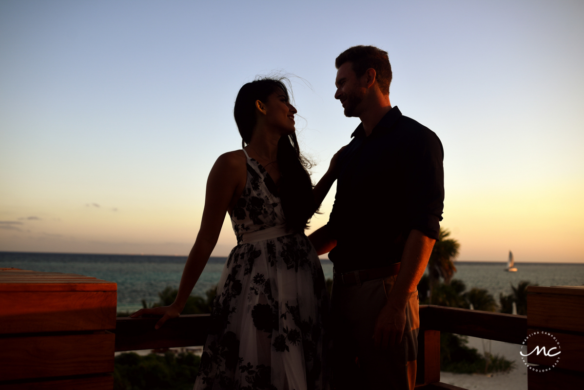 Rooftop engagement session at Chable Maroma Resort, Mexico. Martina Campolo Photography