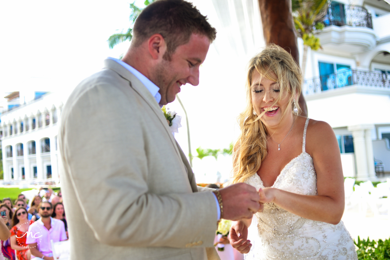 Ring exchange, The Royal Playa del Carmen Wedding. Martina Campolo Photography