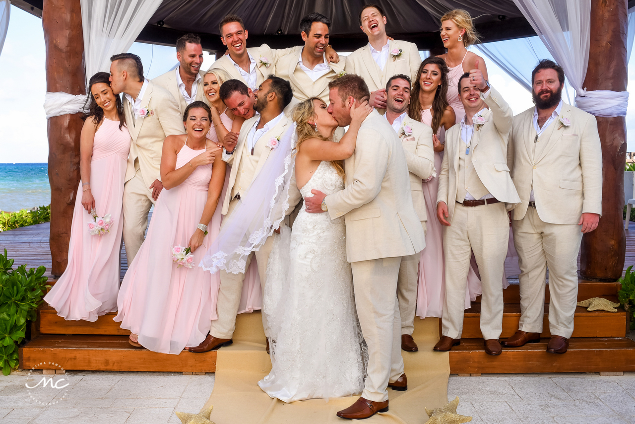 Bridal Party shot at The Royal Playa del Carmen Wedding. Martina Campolo Photography