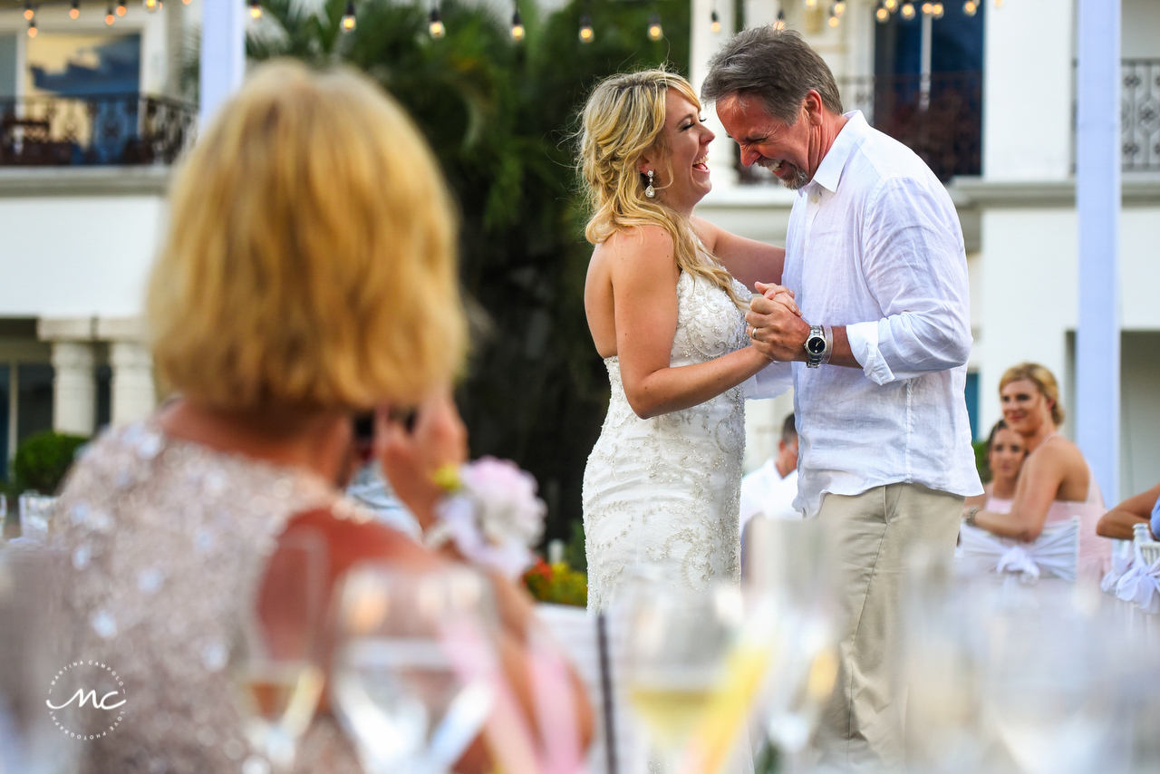 Father of bride and daughter dance. The Royal Playa del Carmen Wedding. Martina Campolo Photography