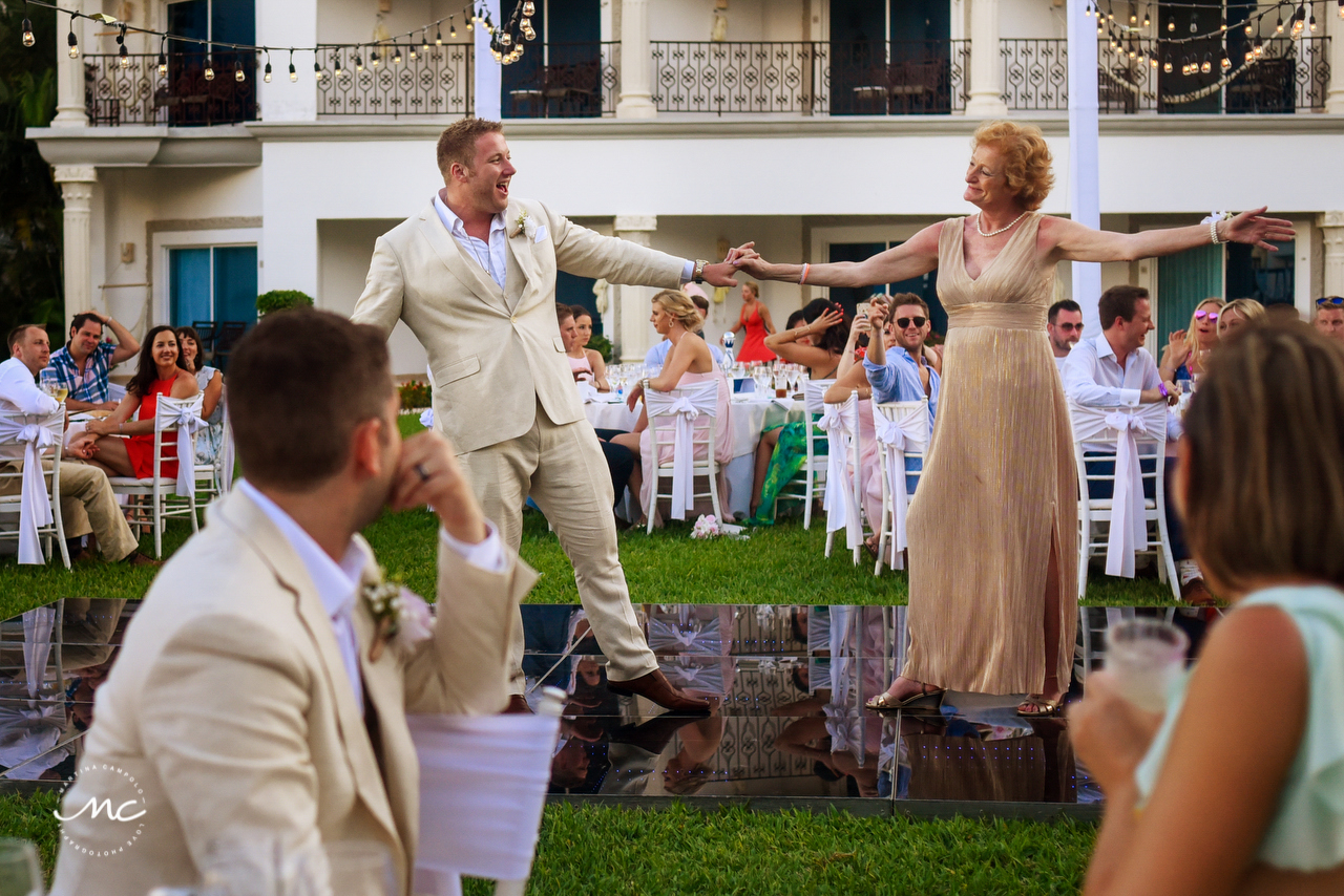 Groom and mother dance. The Royal Playa del Carmen Wedding. Martina Campolo Photography