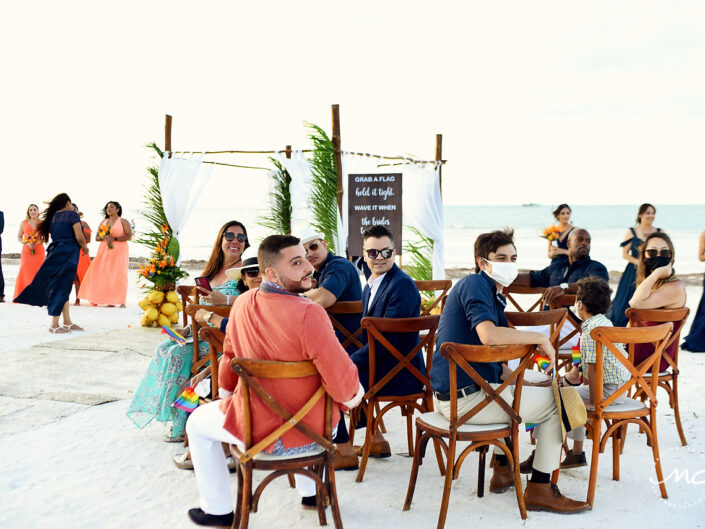 Intimate Gay Wedding in Villas Palapas de Mar Holbox Mexico by Martina Campolo Photography