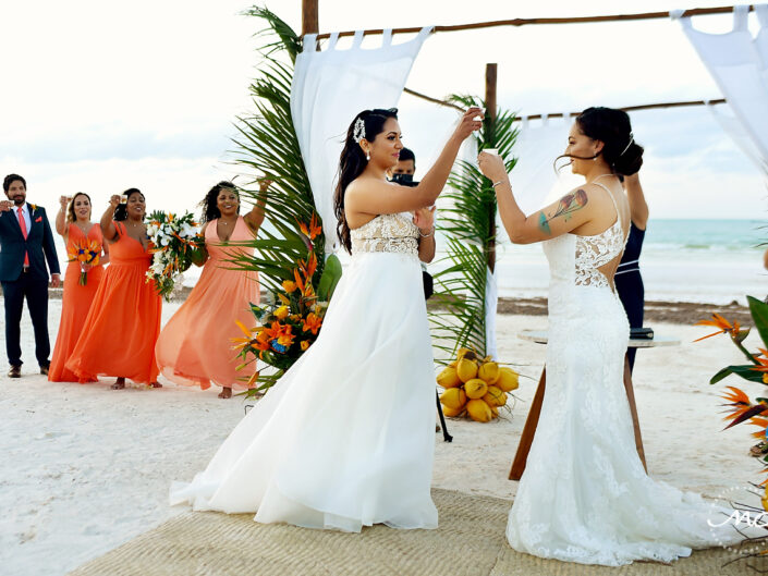 Intimate Gay Wedding in Villas Palapas de Mar Holbox Mexico by Martina Campolo Photography