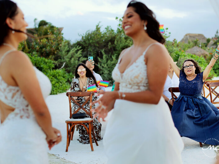Intimate Gay Wedding in Villas Palapas de Mar Holbox Mexico by Martina Campolo Photography