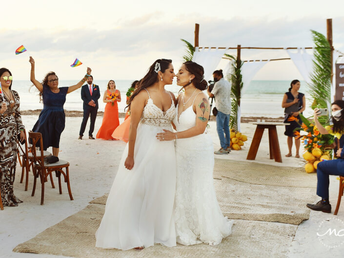 Intimate Gay Wedding in Villas Palapas de Mar Holbox Mexico by Martina Campolo Photography