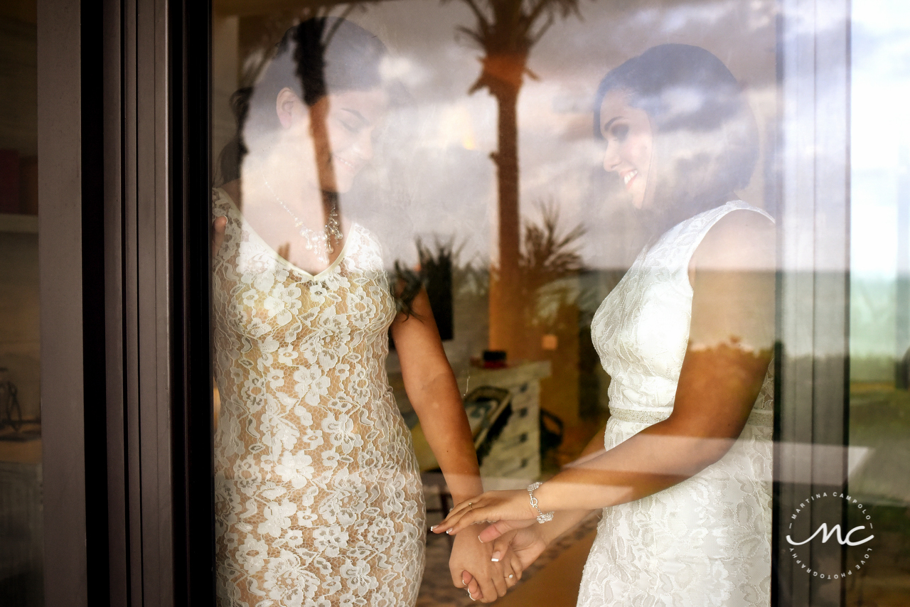 Brides getting ready for their Gay Wedding at Andaz Mayakoba. Martina Campolo Photography