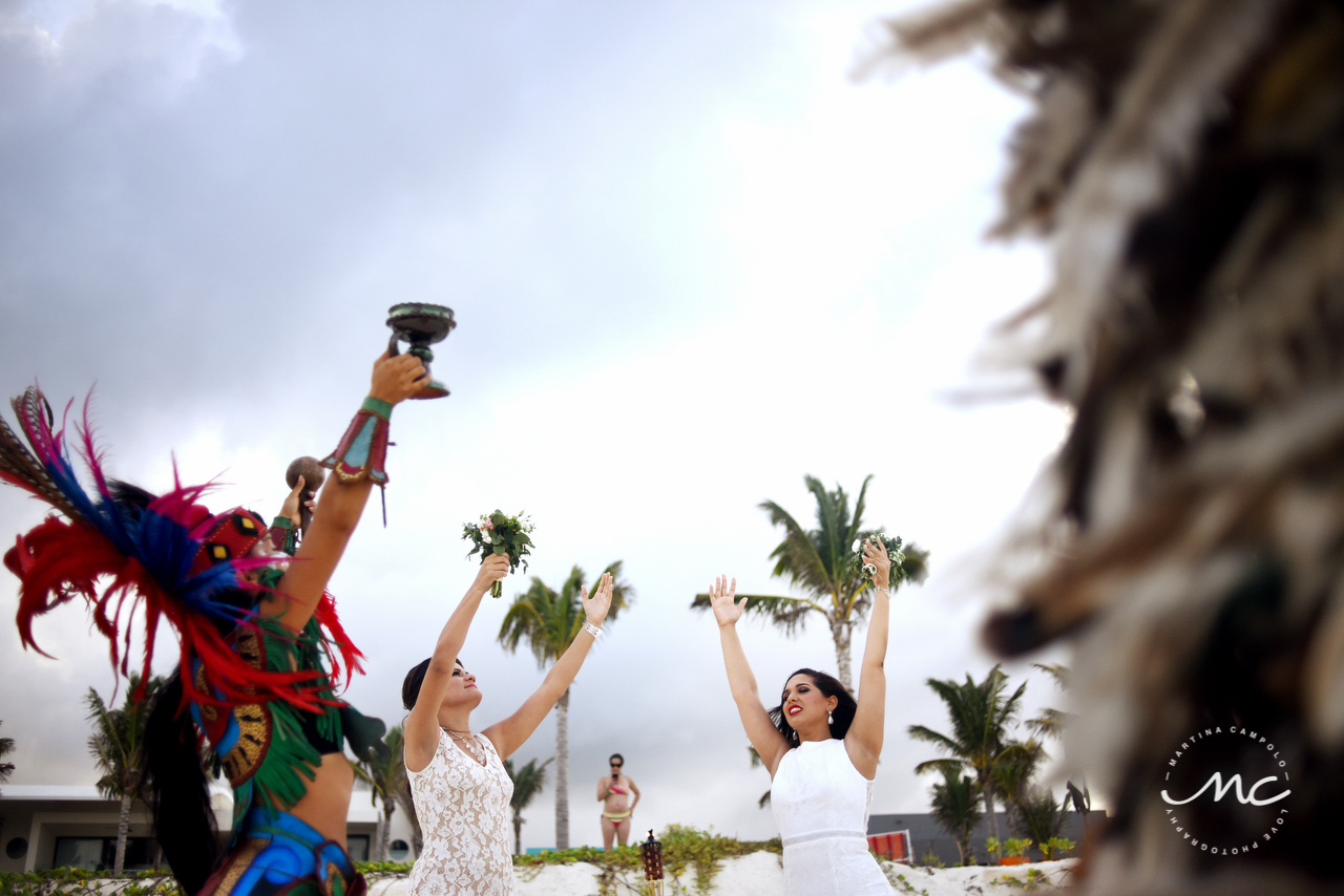 Emotional LGBT Wedding moment at Andaz Mayakoba, Mexico. Martina Campolo Photography