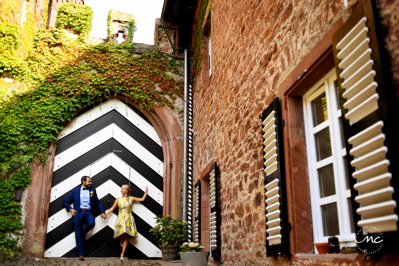 Bride and groom portraits, Heidelberg Castle Wedding in Germany. Martina Campolo Photography