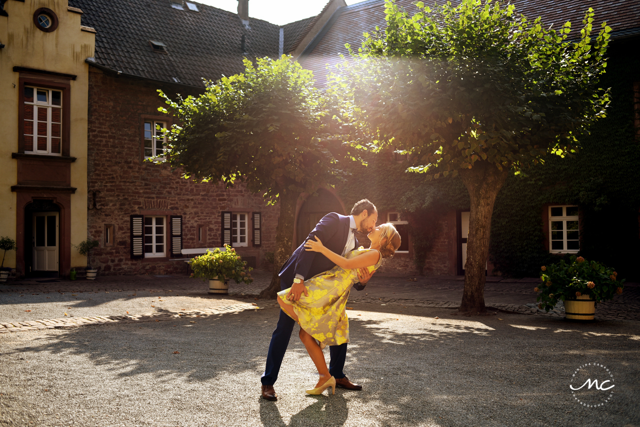 Bride and groom sunset portraits. Wedding in Heidelberg, Germany. Martina Campolo Photography