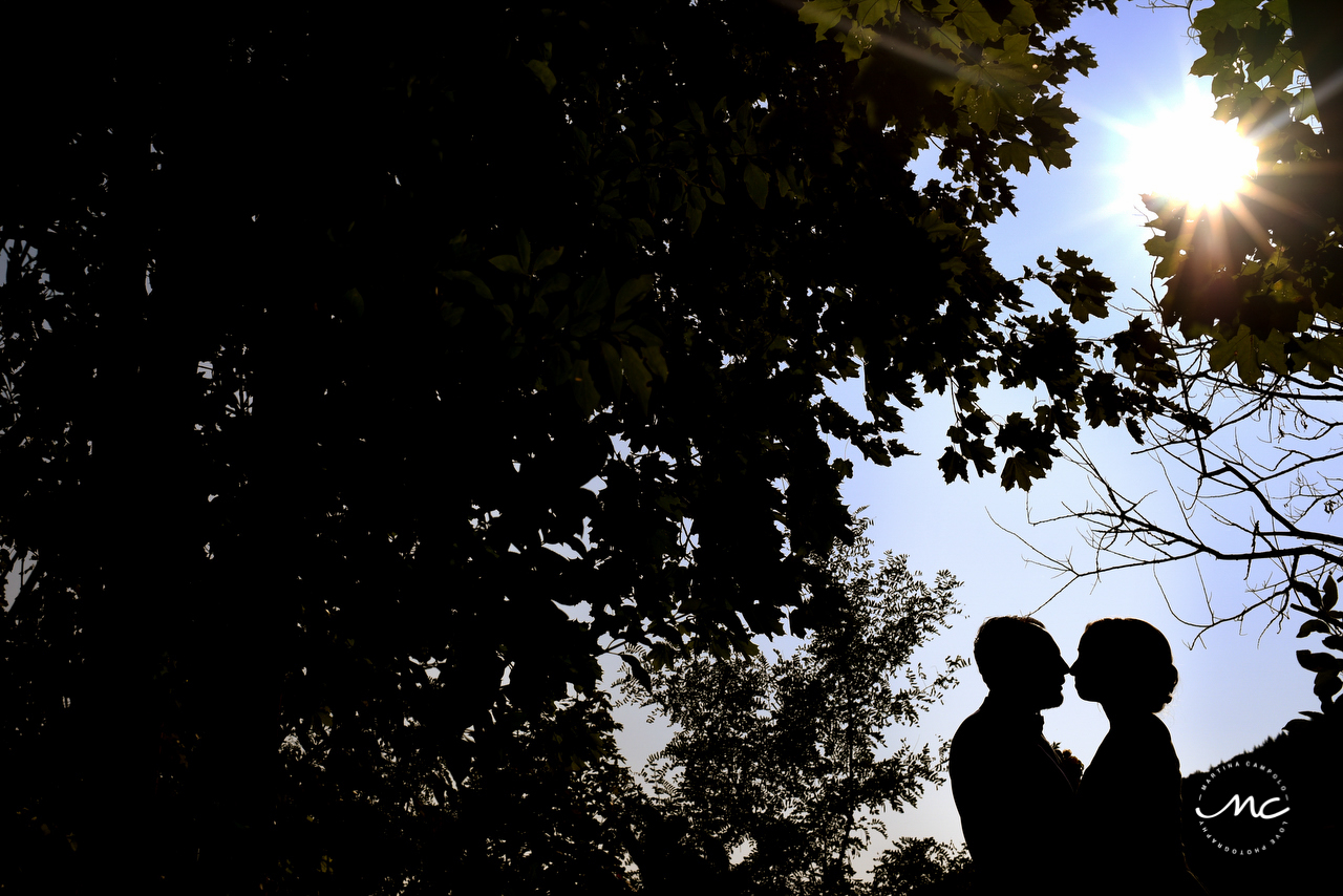 Couple silhouette. Heidelberg Castle Wedding in Germany. Martina Campolo Photography