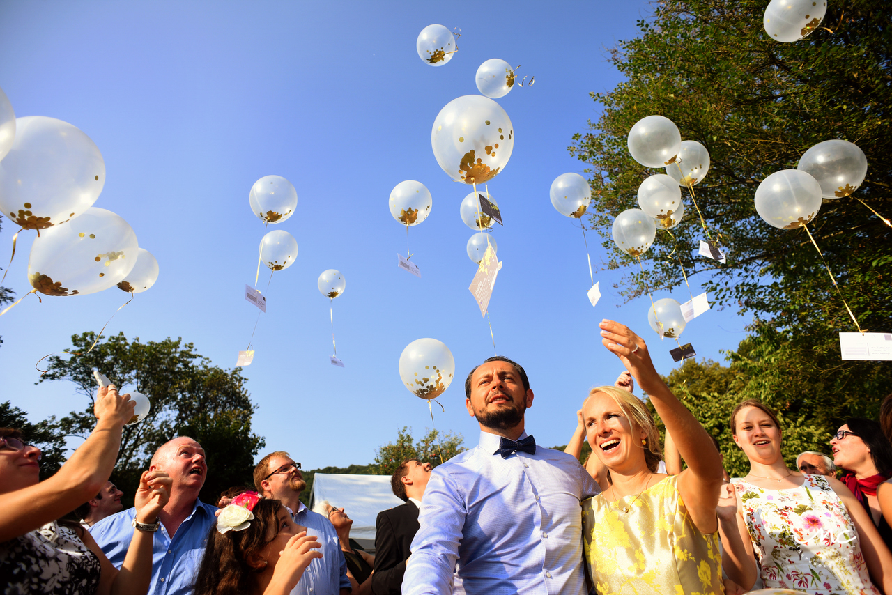 Balloon Release. Wedding in Heidelberg, Germany. Martina Campolo Photography