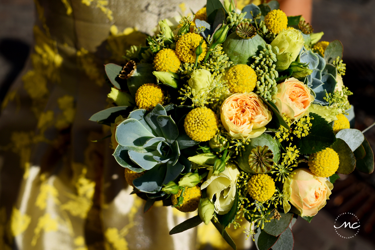 Yellow bouquet. Heidelberg Castle Wedding by Martina Campolo Photography