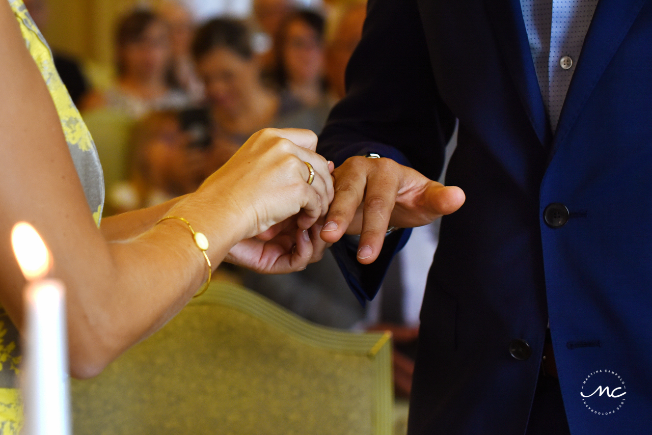 Ring exchange. Heidelberg Castle Wedding in Germany. Martina Campolo Photography