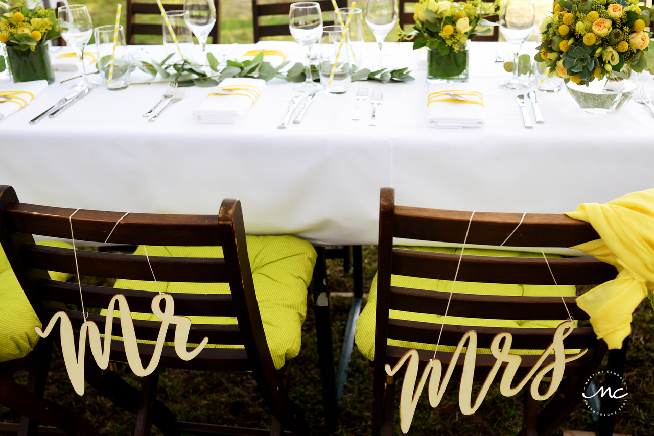 Mr. and Mrs. Chairs. Yellow Wedding at Heidelberg Germany. Martina Campolo Photography