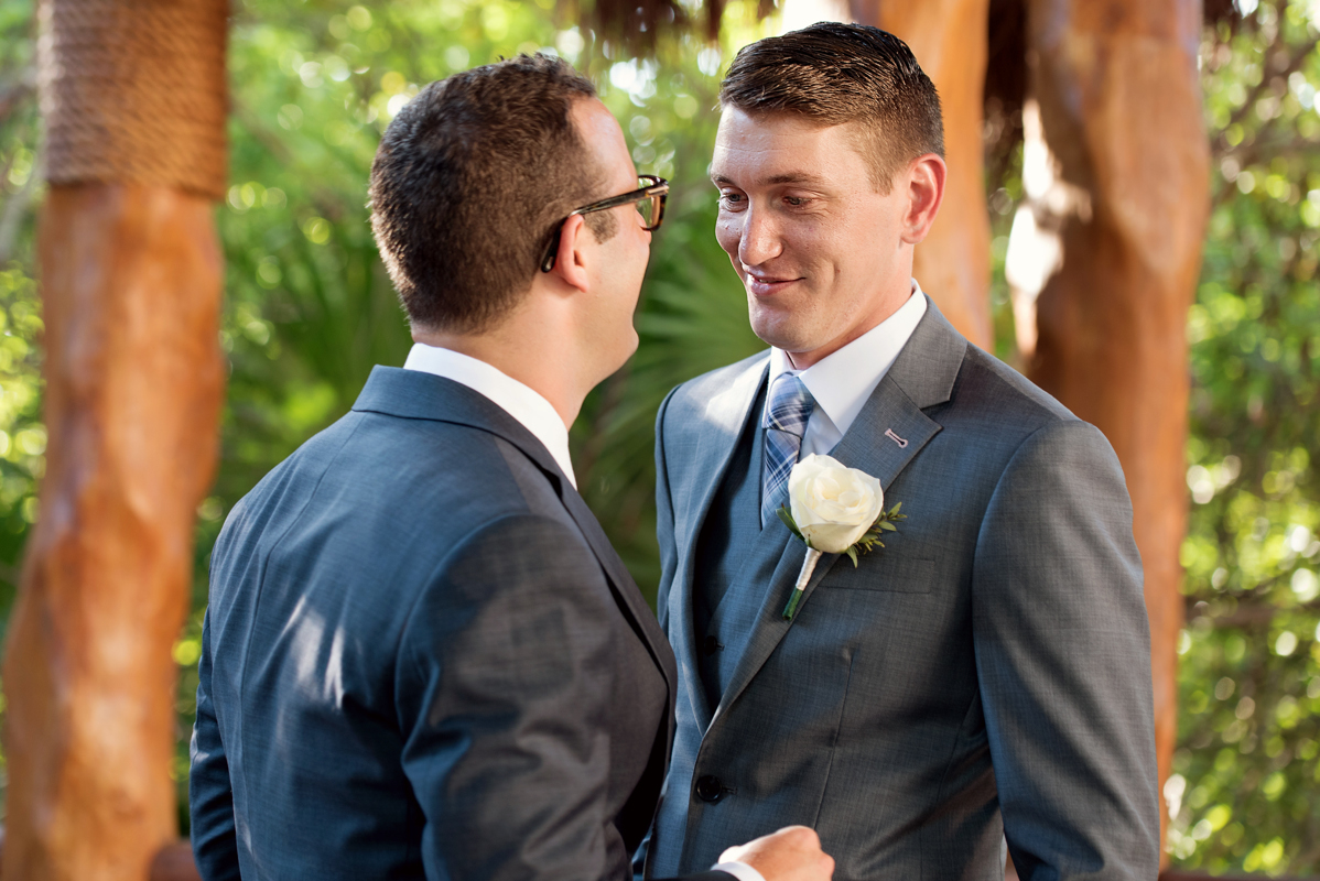 Groom and groom portraits in Playa del Carmen, Mexico by Martina Campolo Wedding Photography