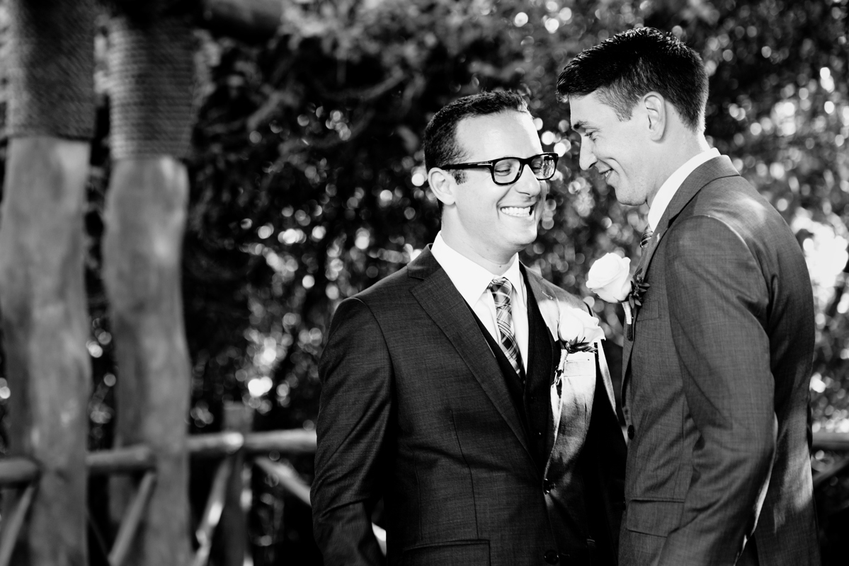 Black and white gay wedding portraits by Martina Campolo Photography in Riviera Maya, Mexico