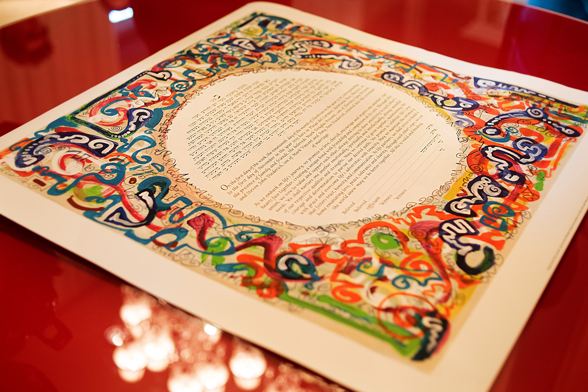 Ketubah for a Jewish Gay destination wedding in Mexico by Martina Campolo Photography