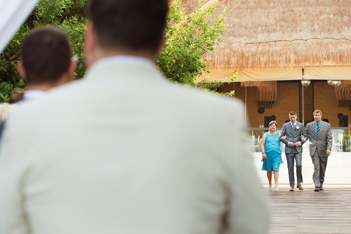 Destination groom entrance. Paradisus Playa del Carmen gay wedding by Martina Campolo Photography
