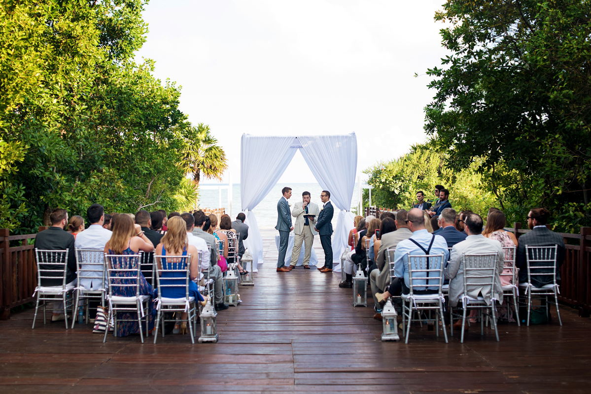 Jewish gay wedding at Gabi Bridge, Paradisus Playa del Carmen, Mexico. Martina Campolo Photography