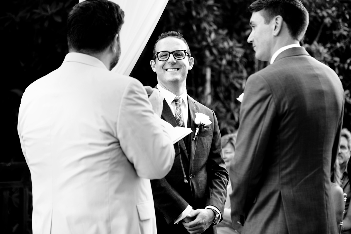Black and white wedding ceremony moment by Martina Campolo LGBTQ Wedding Photography in Mexico
