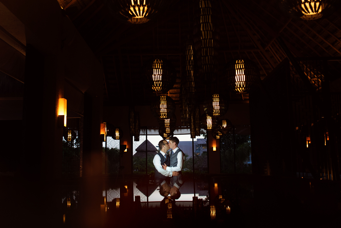 Groom and groom wedding portraits. Jewish gay destination wedding in Mexico by Martina Campolo Photography