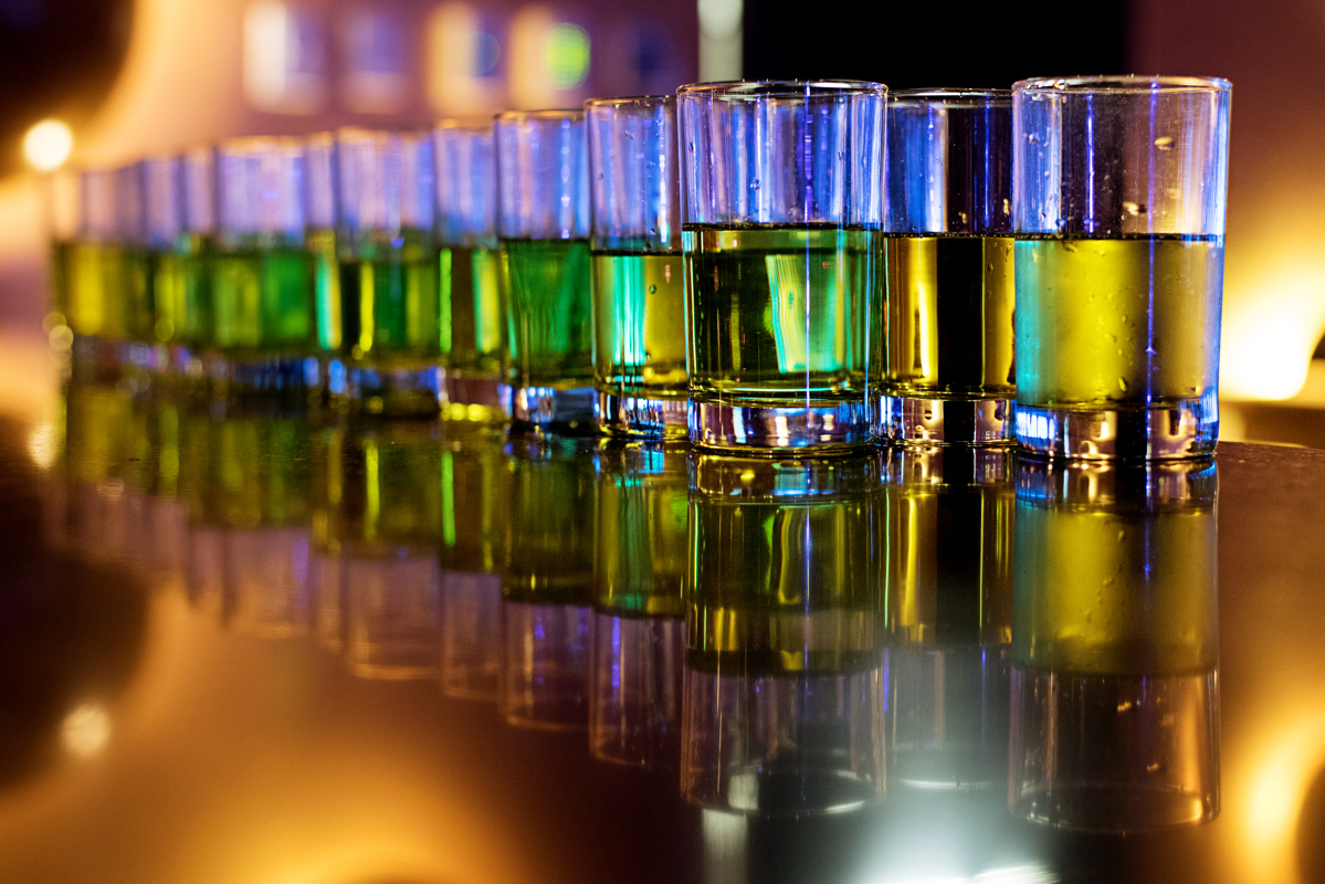 Tequila shots ready at Paradisus Playa del Carmen Jewish Wedding Reception. Martina Campolo Photography