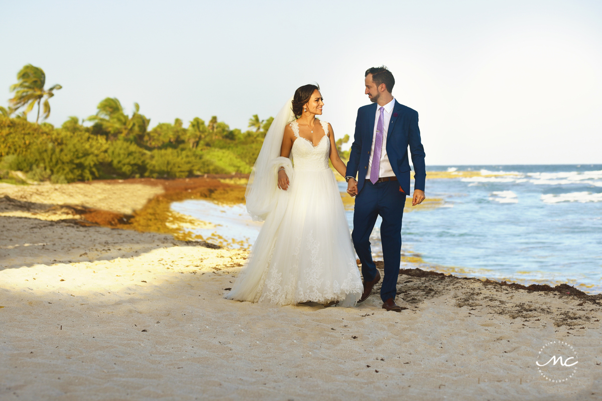 Destination bride and groom portraits at Blue Venado Beach Wedding in Mexico. Martina Campolo Photography