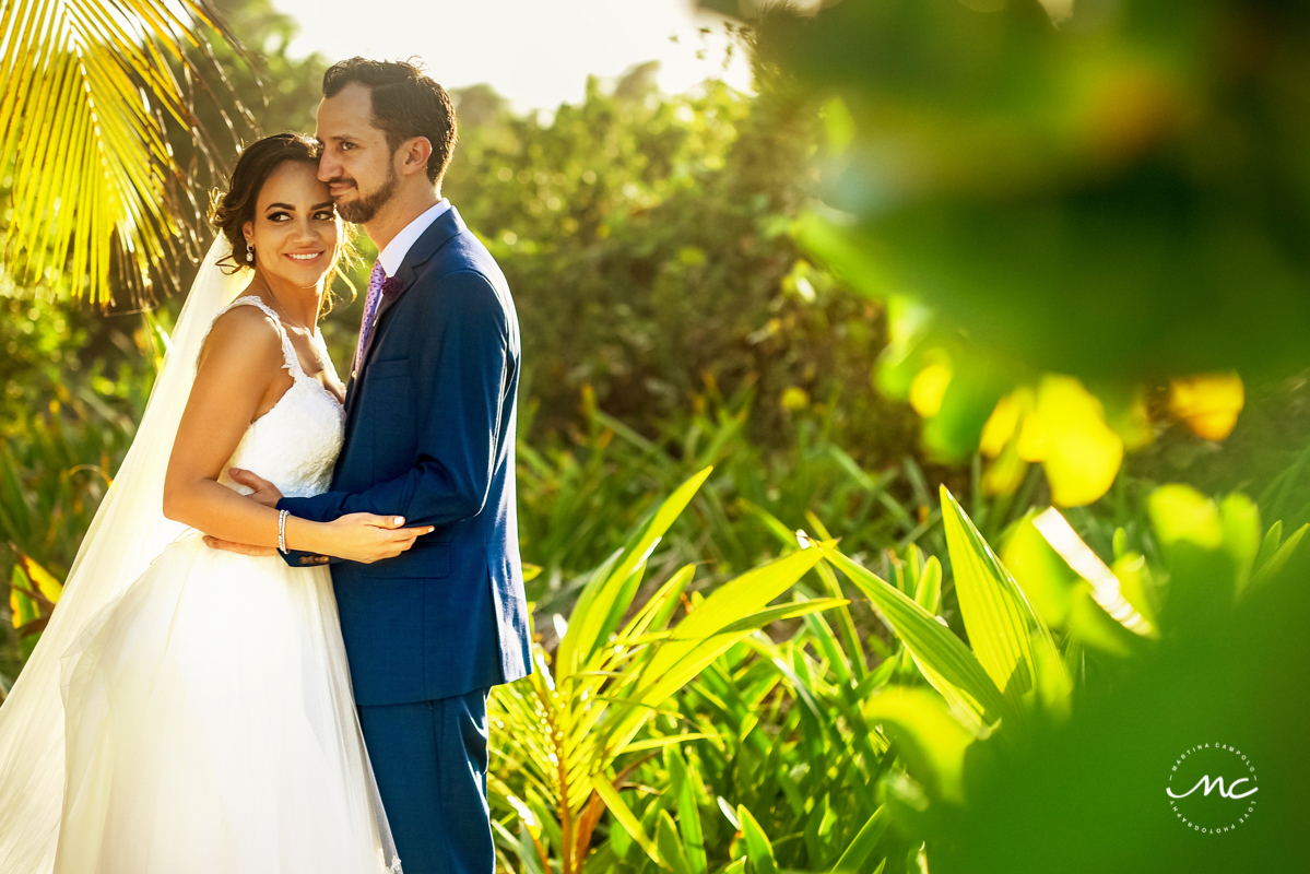 Bride and groom portraits at Blue Venado Beach Wedding in Mexico. Martina Campolo Photography