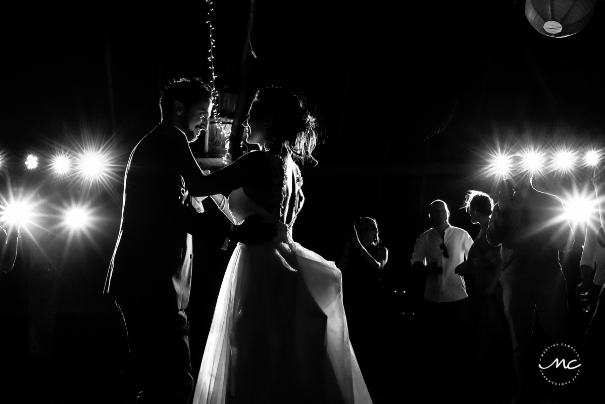 Bride and groom first dance moment. Blue Venado Wedding in Mexico by Martina Campolo Photography