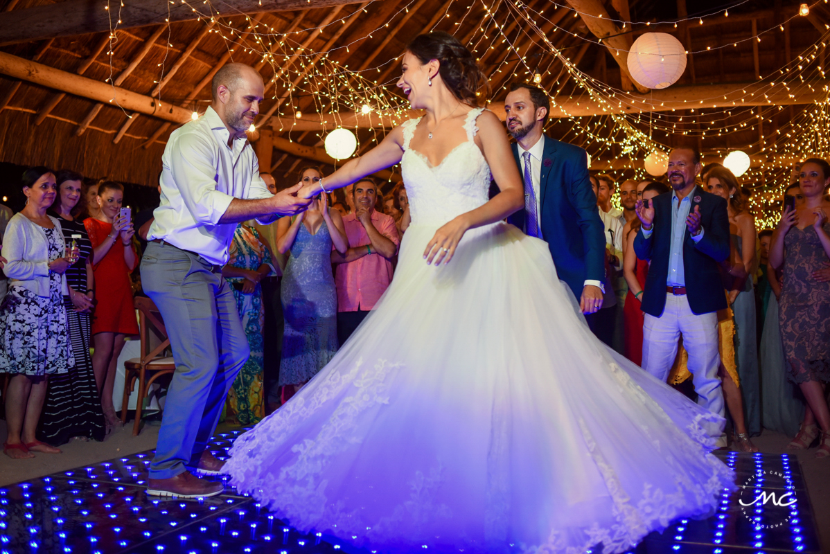 Bride and groom first dance. Blue Venado Wedding in Mexico by Martina Campolo Photography