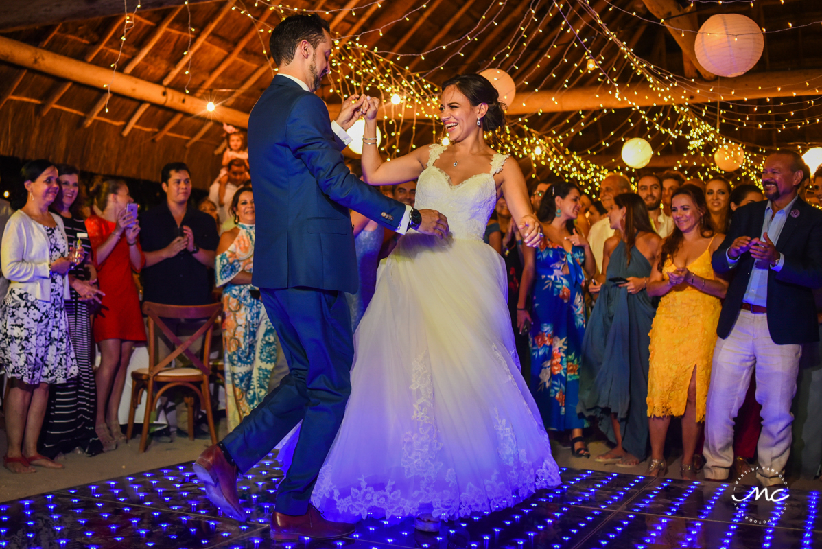 Bride and groom first dance. Blue Venado Wedding in Mexico by Martina Campolo Photography
