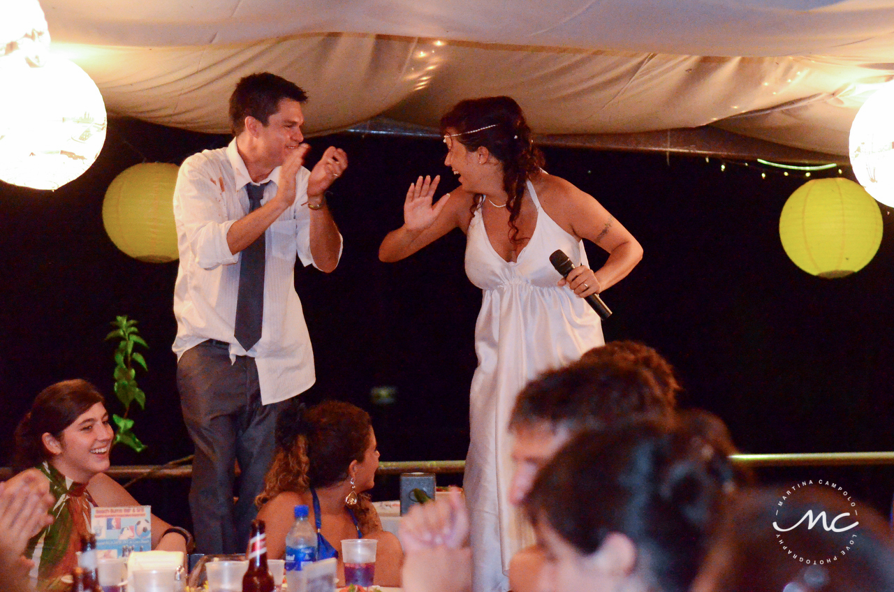 Wedding reception at Beach Bums, Costa Rica. Martina Campolo Photography