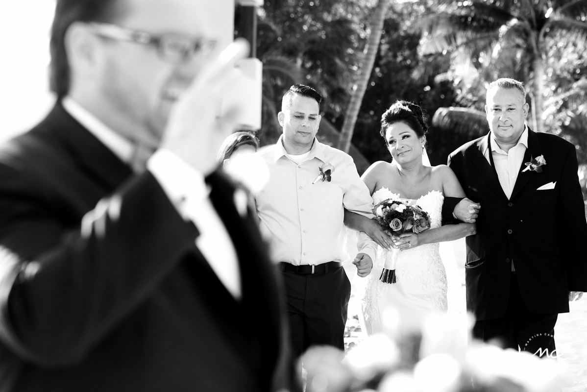 Here comes the bride. Now Sapphire Riviera Cancun wedding by Martina Campolo Photography