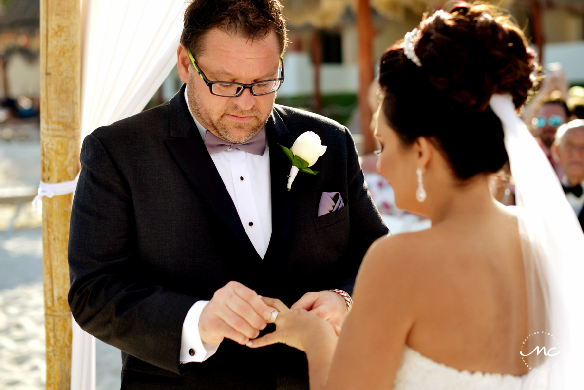 Beach wedding at Now Sapphire Riviera Cancun, Mexico. Martina Campolo Photography