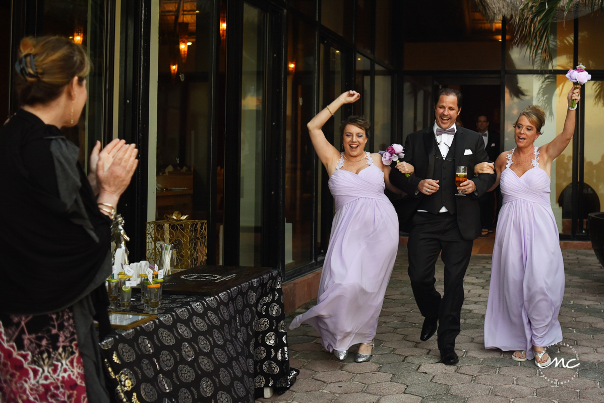 Wedding reception entrance at Now Sapphire Riviera Cancun, Mexico. Martina Campolo Photography